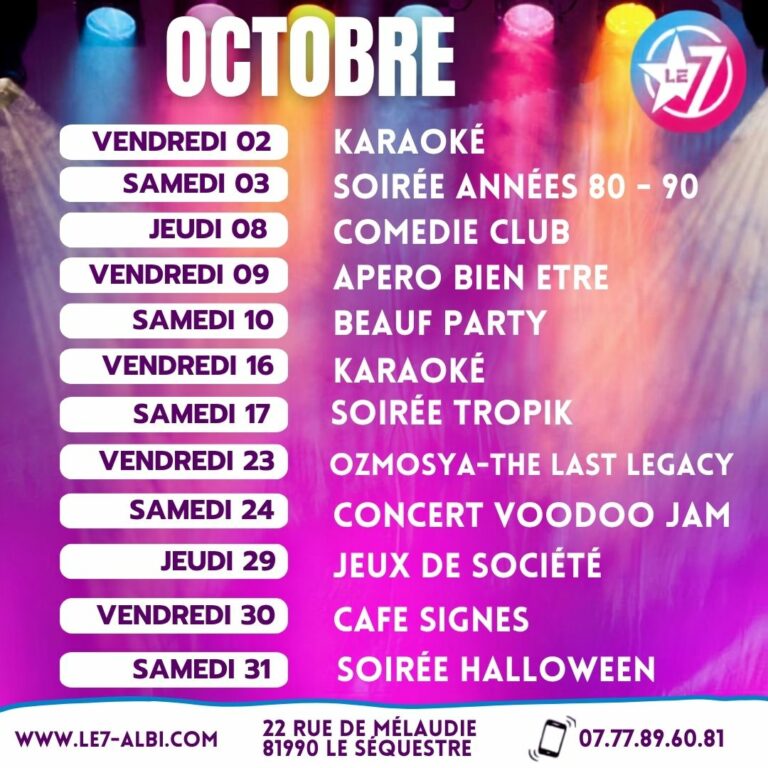 PROGRAMME OCTOBRE 26
